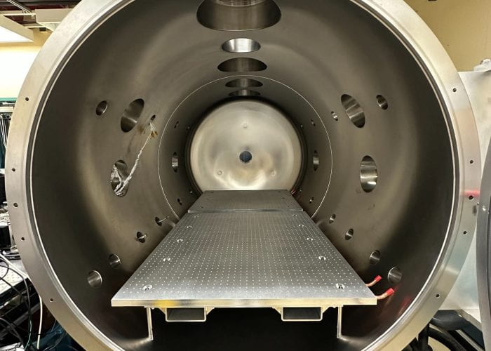 Inside of chamber in the space propulsion lab